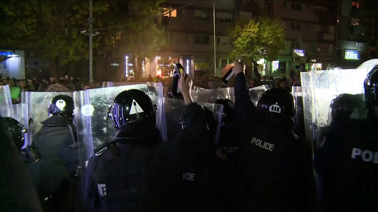 Tear gas and stone-throwing as police question Kosovo MP