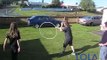 Four guys jump through a moving hula hoop!