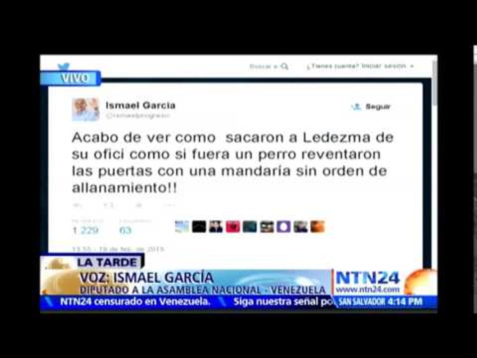 A Ledezma “se lo llevaron secuestrado porque no había orden de allanamiento": Diputado Ismael García