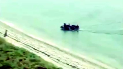 Balseros cubanos llegando a tierras de libertad
