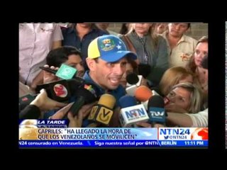 Henrique Capriles convoca a todos los venezolanos a "movilización de calle" contra el Gobierno