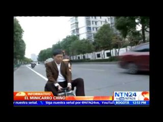 Alternativa de transporte en China: hombre diseñó un vehículo del tamaño de una maleta de viaje