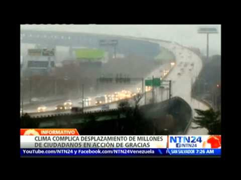 Fuertes nevadas y lluvias en EE.UU. arruinan planes de ciudadanos en el Día de Acción de Gracias