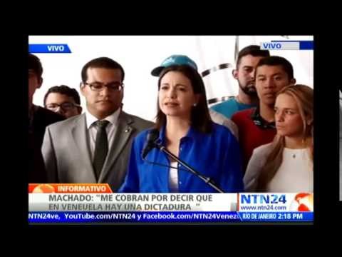 Me cobran por decir que en Vzla hay una dictadura : María Corina Machado sobre imputación