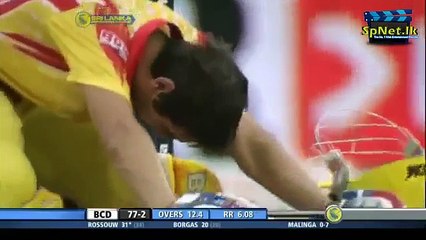Rilee Rossouw Injury From Lasith Malinga Bouncer - [www.SpNet.Lk]