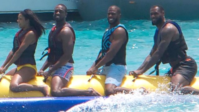 Who’s to Blame for Awkward Dwyane Wade, Chris Paul, & LeBron James Banana Boat Pic?