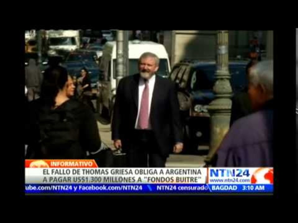Thomas Griesa declara a Argentina en desacato por el caso de los llamados "fondos buitre"