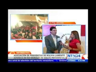 Asociación de Periodistas de Boliviana lamenta que Morales no participara en debate presidencial
