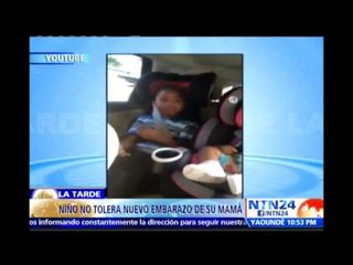 Esta fue la curiosa reacción de un niño al enterarse que su madre está embarazada nuevamente