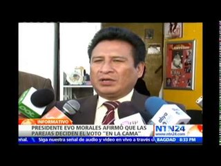 Reacciones ha generado Evo Morales al asegurar que "las parejas deciden su voto en la cama"