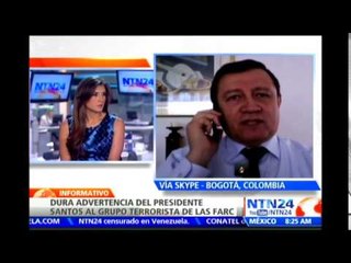 Senador espera que advertencia de Santos a las FARC no sea simplemente "una amenaza"
