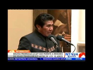 Gobierno boliviano promulga ley que permite el trabajo infantil a partir de los 10 años