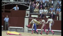 Bullfighter Jimenez Fortes is gored in the NECK during bullfight in Madrid