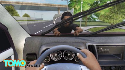 Pregnant woman clings to hood of moving car for 1 mile on highway