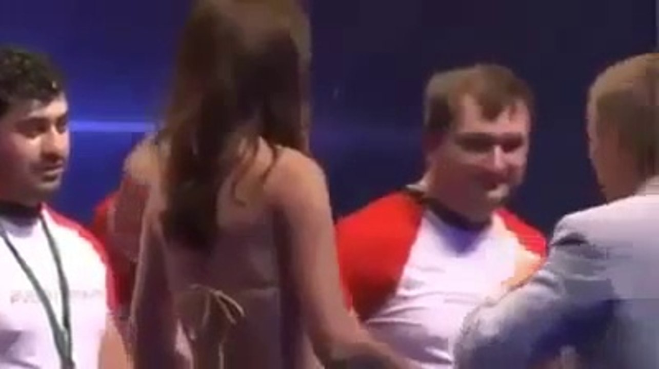 See what muslim guy do when a girl comes near him