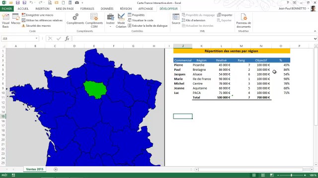 Excel VBA - Réaliser une carte de France Interactive avec Clic souris (Module 3)