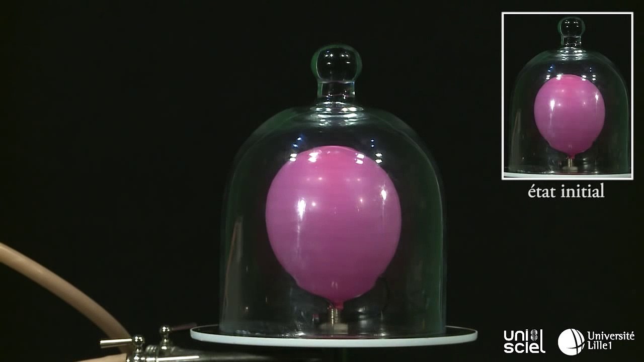 Le ballon dans la cloche à vide