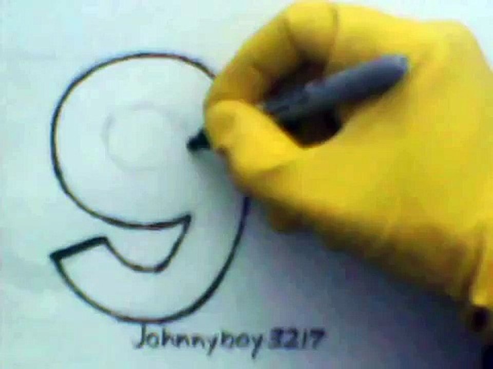 How To Draw The number 9 easy step by step tutorial learn teach letters  nine