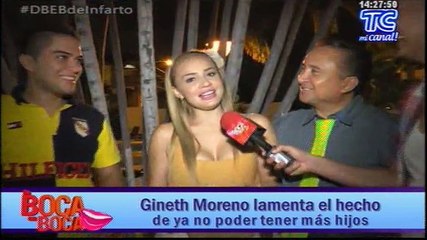 Gineth Moreno lamenta el hecho de ya no poder tener más hijos