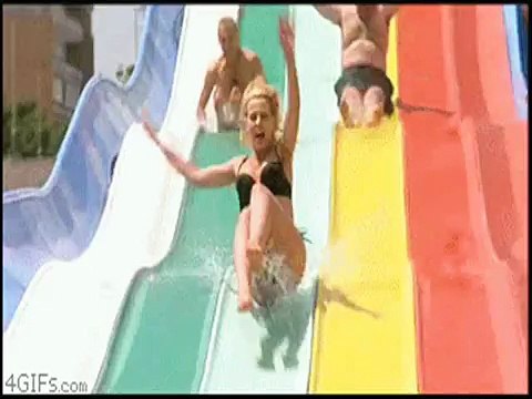 Il salto dallo scivolo è fantastico ma c'è un piccolo inconveniente...