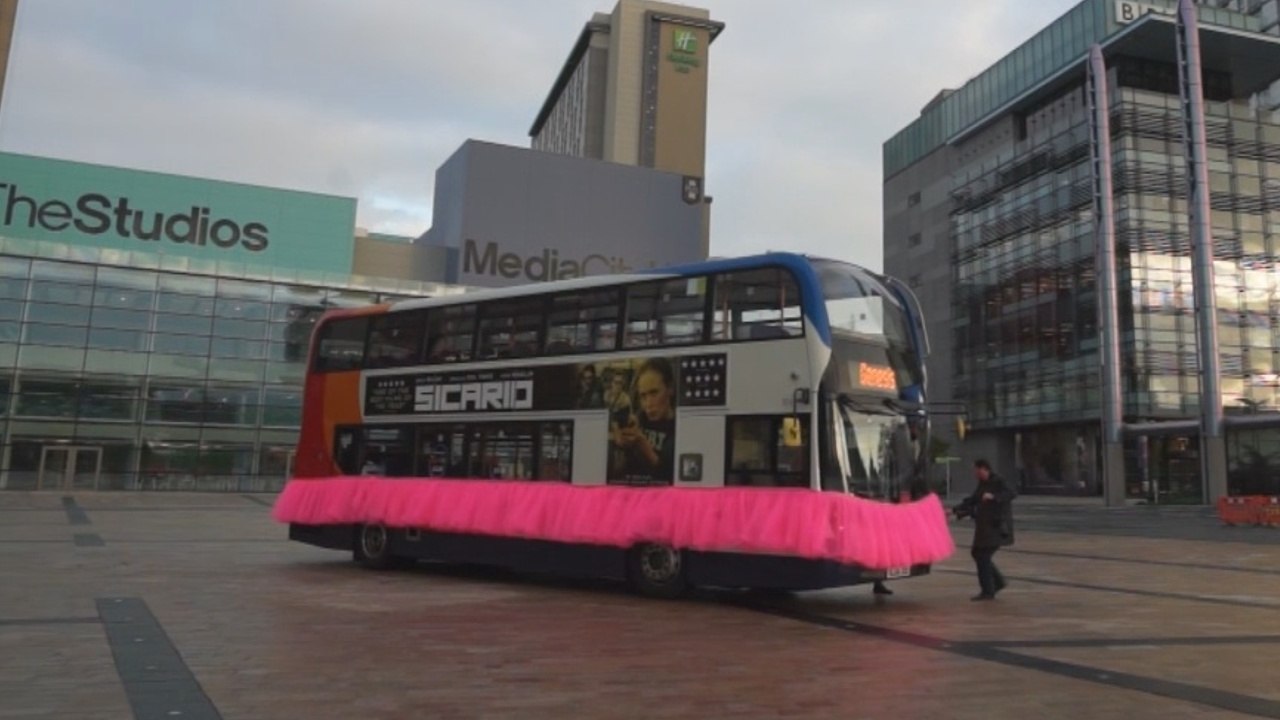 Pretty in Pink: Bus dressed in tutu for breast cancer
