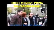 L'auto di Matteo Salvini (Lega Nord) assalita a Bologna da militanti dei Centri Sociali