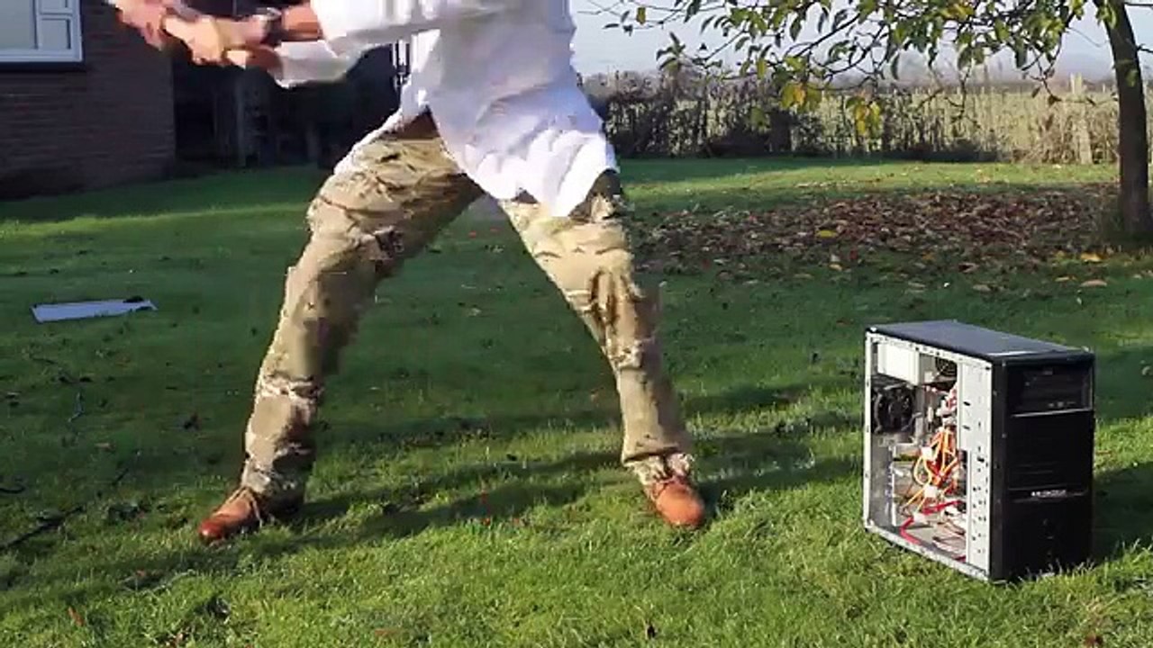 Sledgehammer vs PC in Slow Motion - The Slow Mo Guys