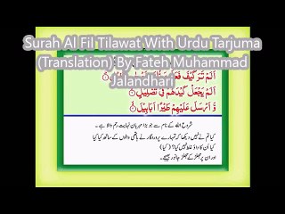 Surah Al Fil Tilawat With Urdu Tarjuma (Translation) By Fateh Muhammad Jalandhari