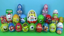 33 Surprise Eggs Kinder Surprise Spongebob Mickey Mouse Disney Pixar Cars Eggs