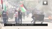 Palestinian youth clash with Israeli forces on 
