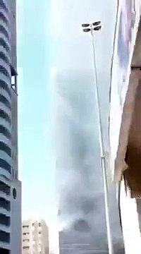 Massive fire in Sharjah high rise, United Arab Emirates