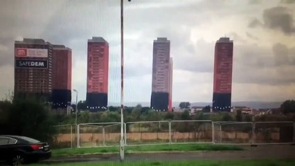 Red Road Flats FAIL Demolition In Glasgow (RAW VIDEO)