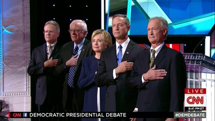 Clinton is "a woman among boys" at Democratic debate