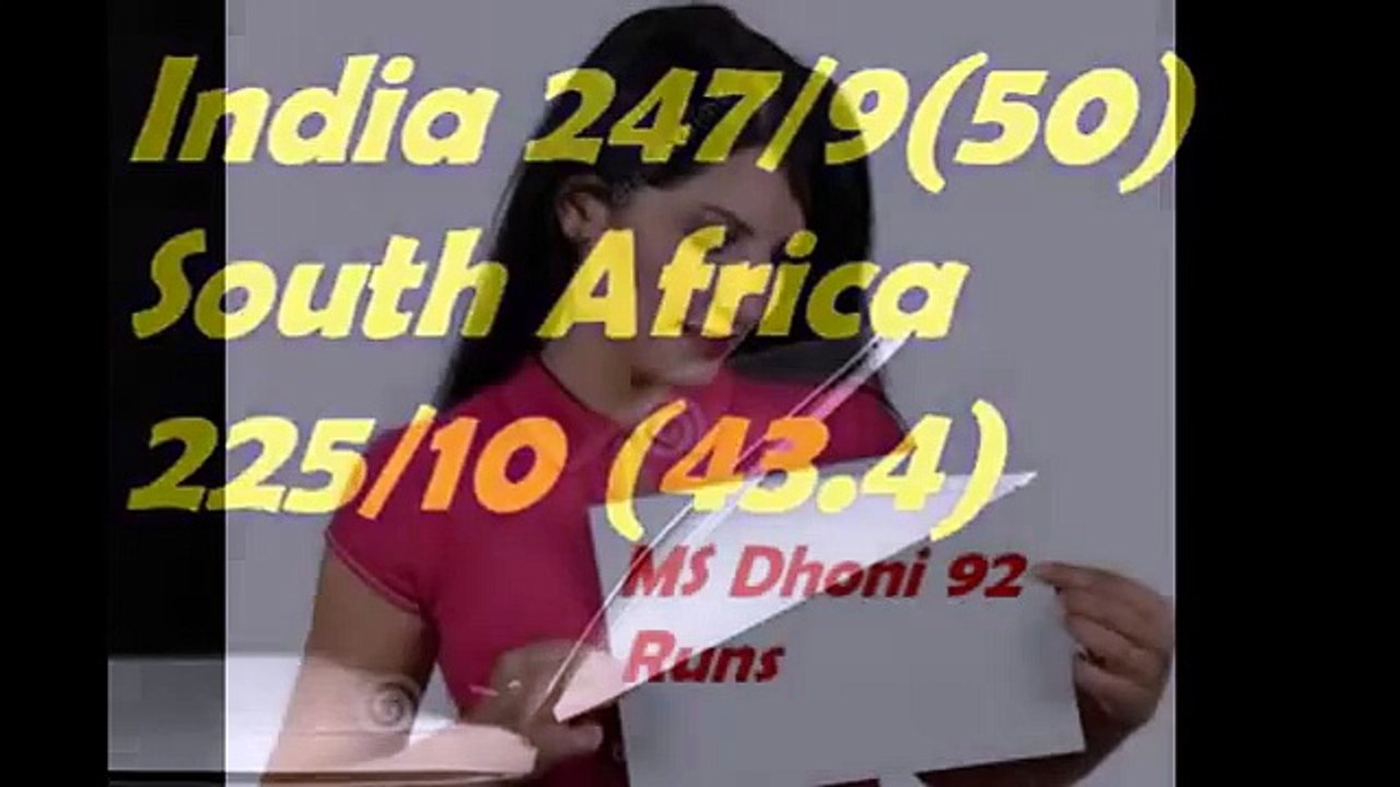india vs south africa 2nd ODI -- India won by 22 runs India vs South Africa, 2nd ODI