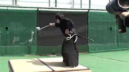 Samurai Cuts Baseball Traveling 100 MPH in Half