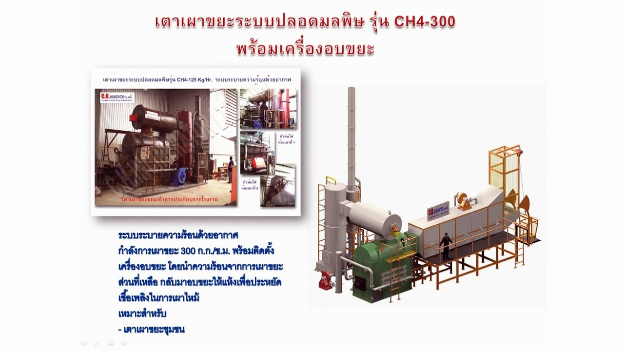 incinerator (เตาเผาขยะ ch4-300 เครื่องอบขยะ)
