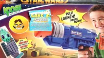 HAN SOLO LAUNCHER GUN Angry Birds Star Wars Toy Koosh TOTAL DESTRUCTION!!!