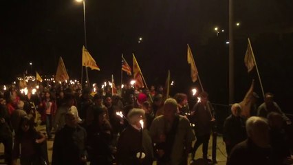 Marxa de torxes a Montjuïc per Lluís Companys