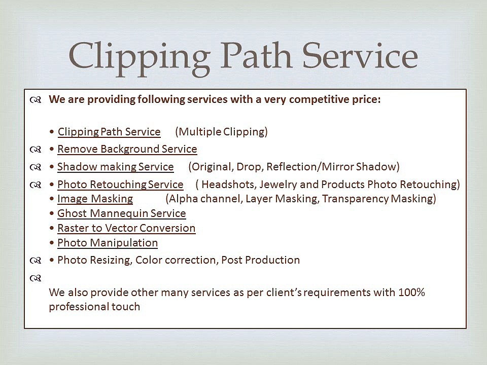 Clipping Path Lab Services