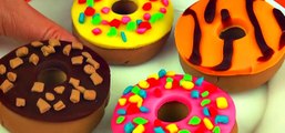 Donut Play-Doh Surprise Eggs Disney Frozen Shopkins Superman Smurfs Chocolate Dessert Toys FluffyJet