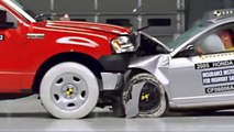 Ford F150 and Honda Civic frontal crash test by IIHS