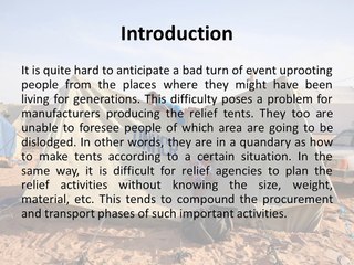 Describing The UNCHR Refugee Family Tent