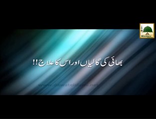 Bhai Ki Galiyan Aur Uska Ilaj - Maulana Ilyas Qadri - Short Speech