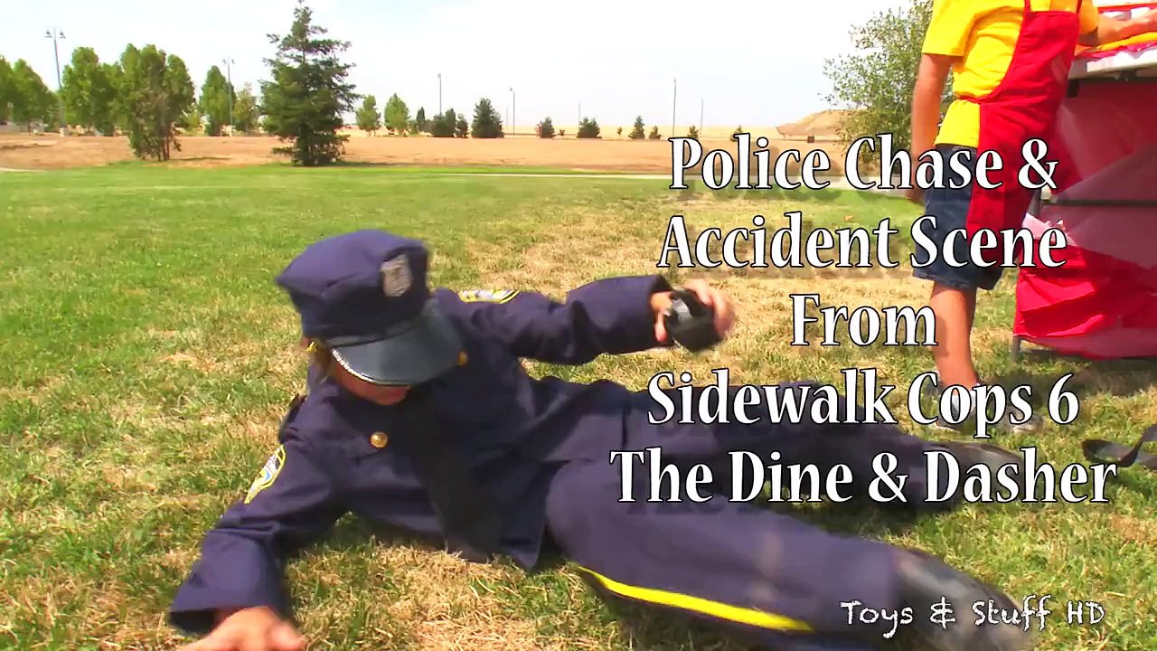 Power Wheels Police Chase and Car Crash Fire Engine Responding!