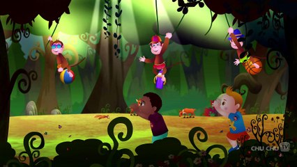 Five Little Monkeys Jumping On The Bed - Nursery Rhymes Karaoke Songs   ChuChu TV Rock  n  Roll
