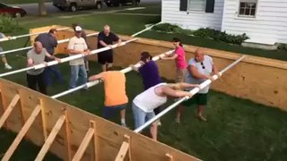 Table football game in reality