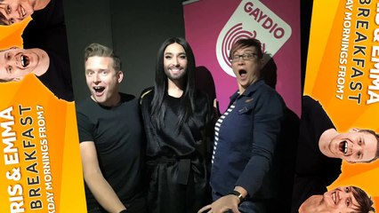 Conchita Wurst at "Chris & Emma at Breakfast" - UK, Gaydio, 14.10.2015