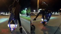 POLICE CHASES Motorcycle STUNTS 2UP Tandem Wheelies Running From The COPS VS BIKE Chase VI