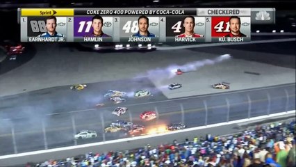 NASCAR Sprint Cup Daytona 2015 CZ 400 Dillon Huge Crash