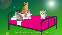Five Kittens Jumping on the bed Five little monkeys Nursery Rhyme Song